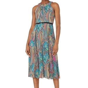 TOMMY HILFIGER Paisley dress sleeveless halter top boho festival summer